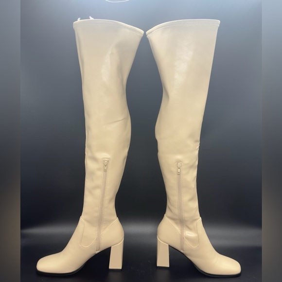 Open Edit Briar Over the Knee Boot Cream Vanilla - Picture 2 of 10